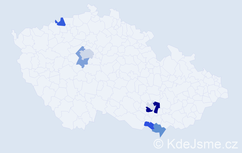 Příjmení: 'Knieradl', počet výskytů 17 v celé ČR