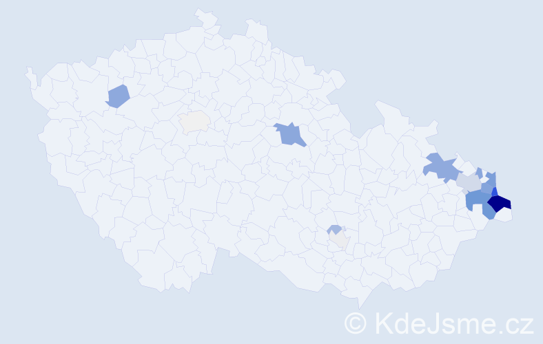 Příjmení: 'Kokotková', počet výskytů 64 v celé ČR