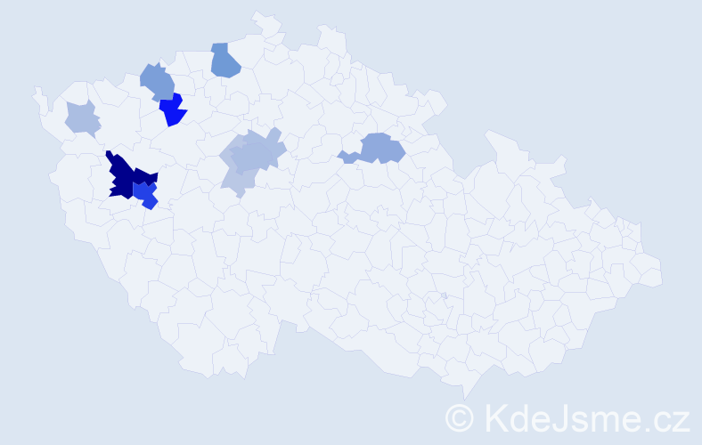 Příjmení: 'Krepindlová', počet výskytů 34 v celé ČR