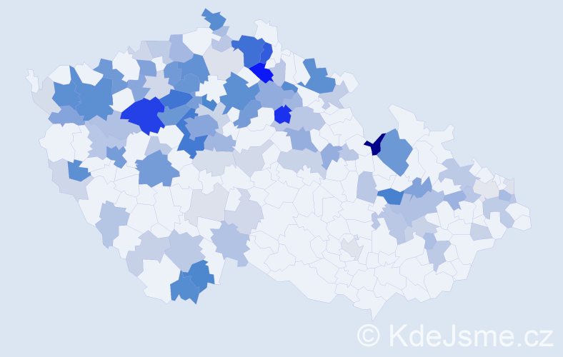 Příjmení: 'Millerová', počet výskytů 367 v celé ČR