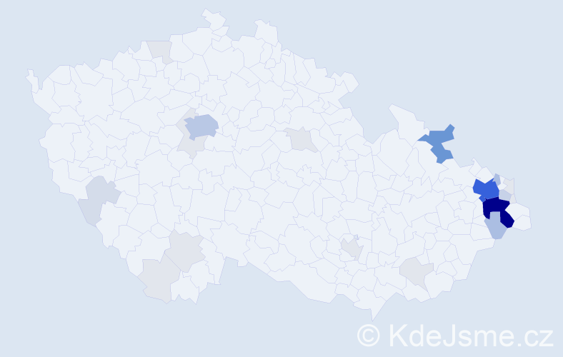 Příjmení: 'Garbová', počet výskytů 98 v celé ČR