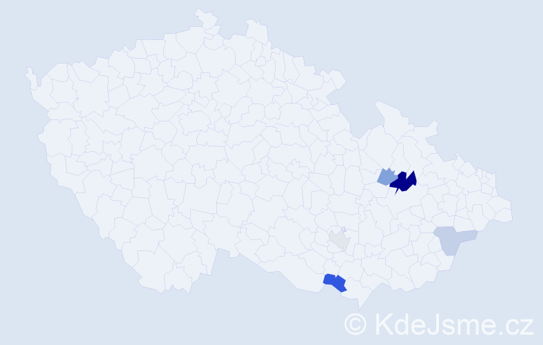Příjmení: 'Kusmičová', počet výskytů 9 v celé ČR