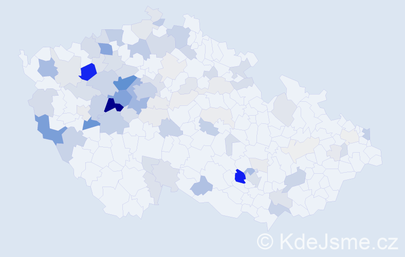 Příjmení: 'Perglová', počet výskytů 351 v celé ČR