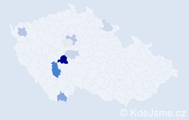 Příjmení: 'Vyternová', počet výskytů 21 v celé ČR