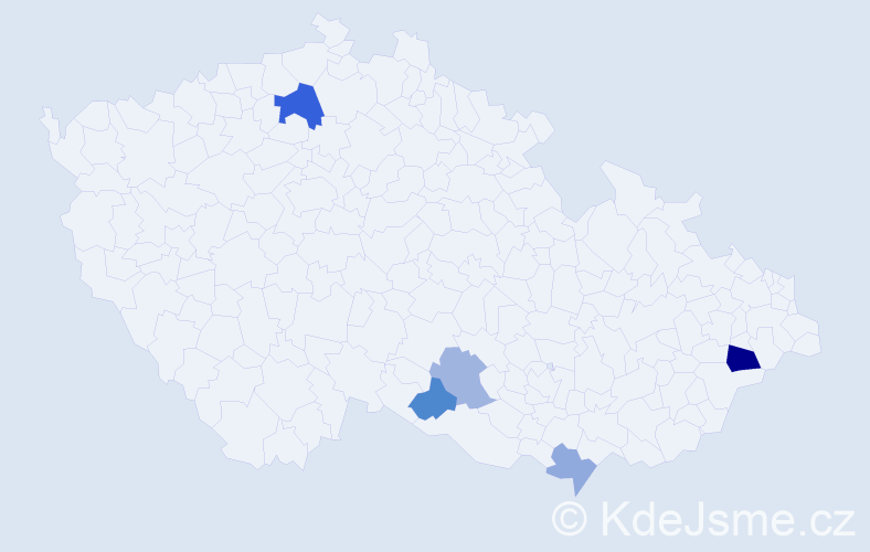Příjmení: 'Trška', počet výskytů 9 v celé ČR