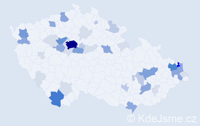 Příjmení: 'Madej', počet výskytů 136 v celé ČR