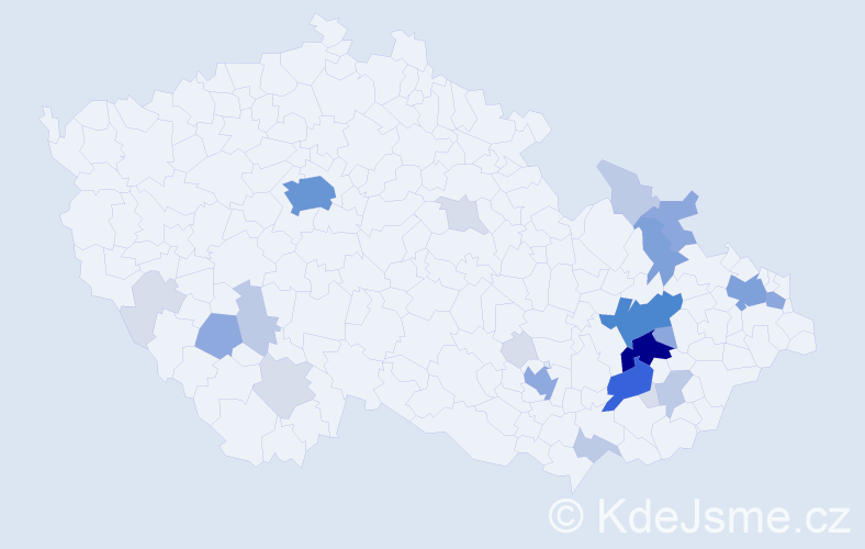 Příjmení: 'Koryčan', počet výskytů 87 v celé ČR