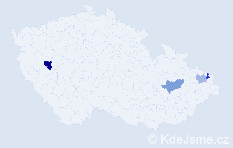 Příjmení: 'Kuhajdová', počet výskytů 7 v celé ČR