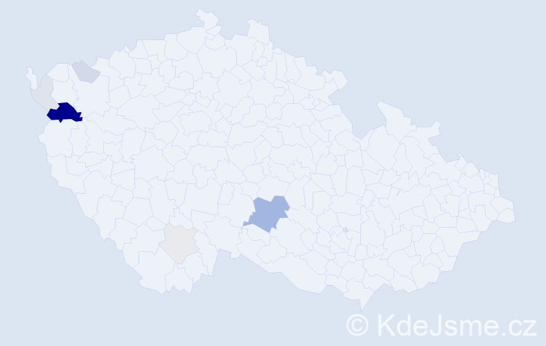 Příjmení: 'Šivaková', počet výskytů 23 v celé ČR