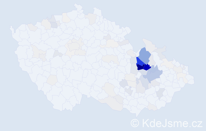 Příjmení: 'Urbášková', počet výskytů 341 v celé ČR