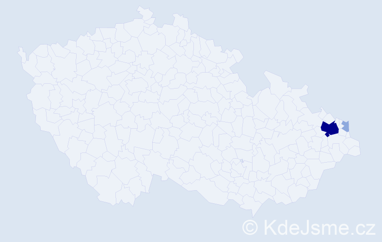 Příjmení: 'Kielbas', počet výskytů 12 v celé ČR