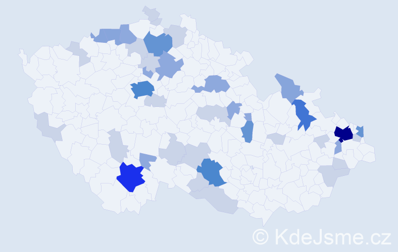 Příjmení: 'Pintér', počet výskytů 100 v celé ČR