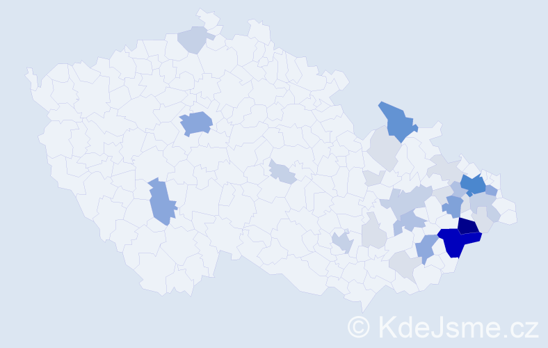 Příjmení: 'Kysučan', počet výskytů 112 v celé ČR
