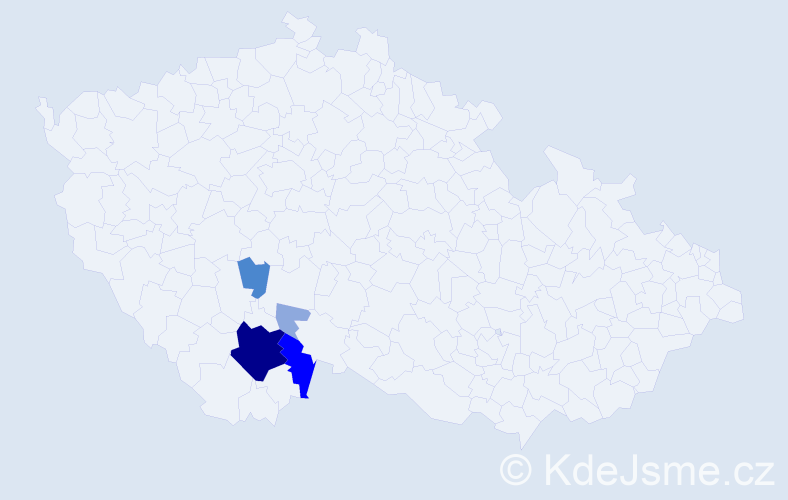 Příjmení: 'Kroutl', počet výskytů 14 v celé ČR