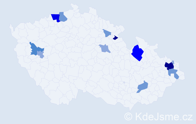 Příjmení: 'Kufel', počet výskytů 35 v celé ČR