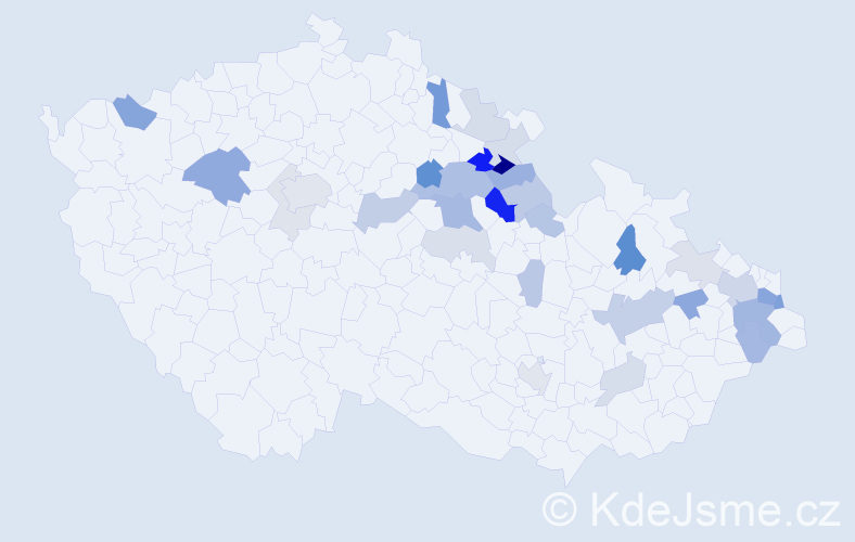 Příjmení: 'Tyčová', počet výskytů 72 v celé ČR