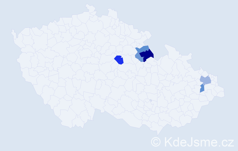 Příjmení: 'Kollárovič', počet výskytů 14 v celé ČR