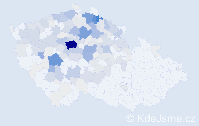 Příjmení: 'Šourek', počet výskytů 659 v celé ČR