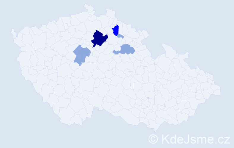 Příjmení: 'Pajrová', počet výskytů 13 v celé ČR