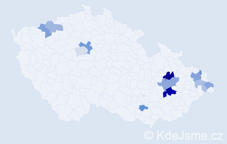 Příjmení: 'Klarová', počet výskytů 26 v celé ČR