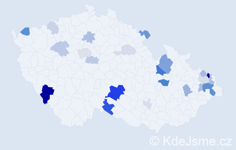 Příjmení: 'Masláková', počet výskytů 56 v celé ČR