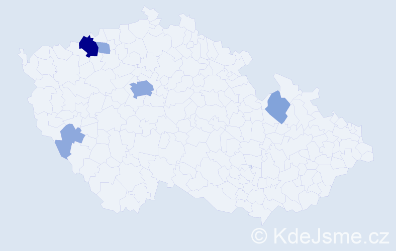 Příjmení: 'Laslofi', počet výskytů 13 v celé ČR