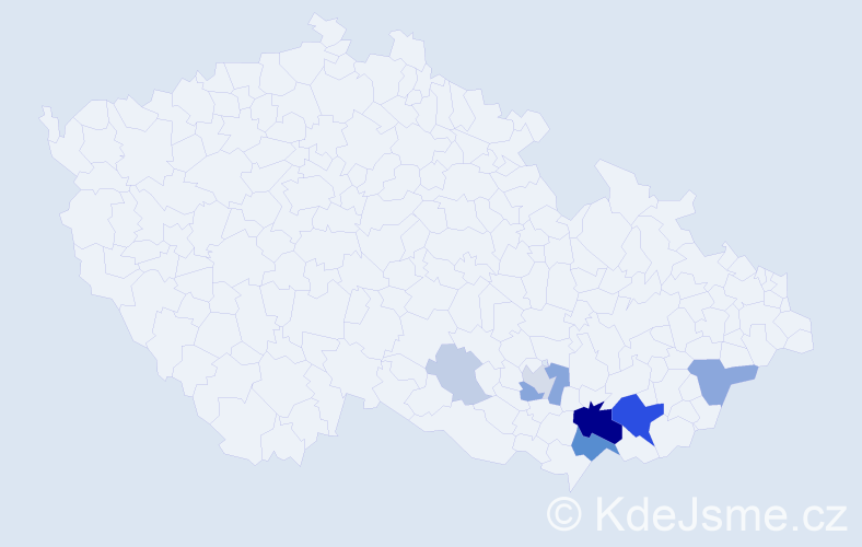 Příjmení: 'Rajmicová', počet výskytů 26 v celé ČR
