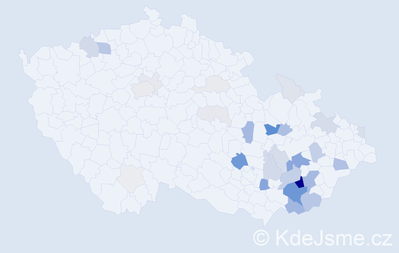 Příjmení: 'Oharek', počet výskytů 124 v celé ČR