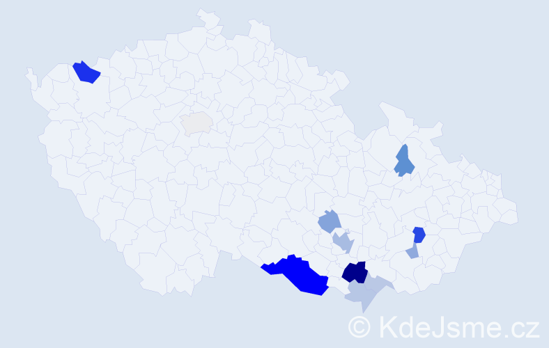Příjmení: 'Lobpreis', počet výskytů 30 v celé ČR