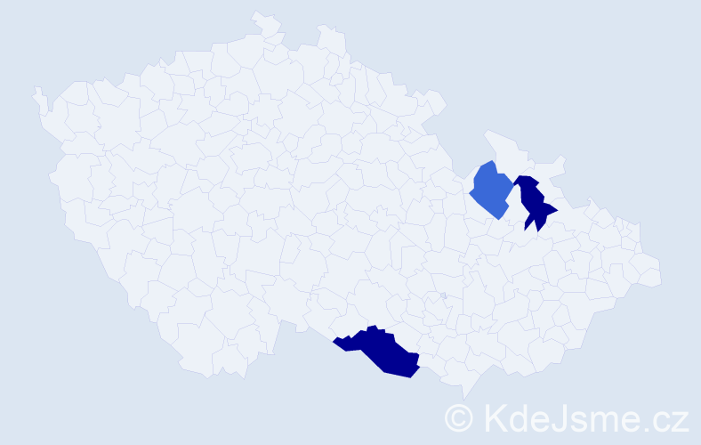 Příjmení: 'Mesrle', počet výskytů 4 v celé ČR