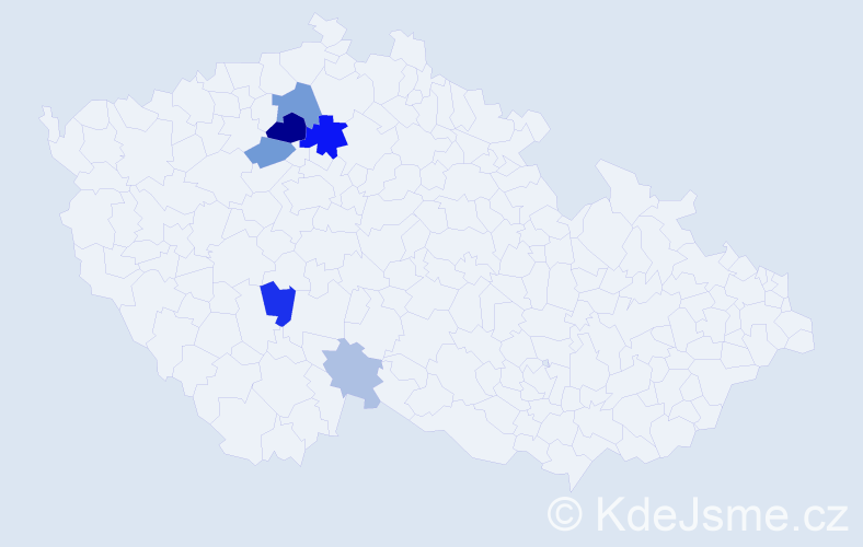 Příjmení: 'Taz', počet výskytů 18 v celé ČR
