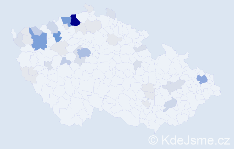 Příjmení: 'Danč', počet výskytů 138 v celé ČR