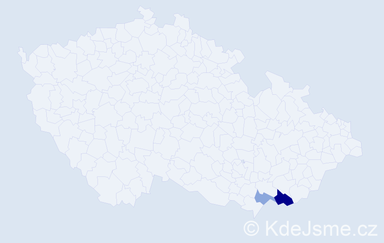 Příjmení: 'Dóciová', počet výskytů 4 v celé ČR
