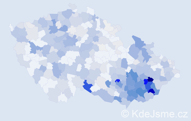 Příjmení: 'Kolařík', počet výskytů 1764 v celé ČR