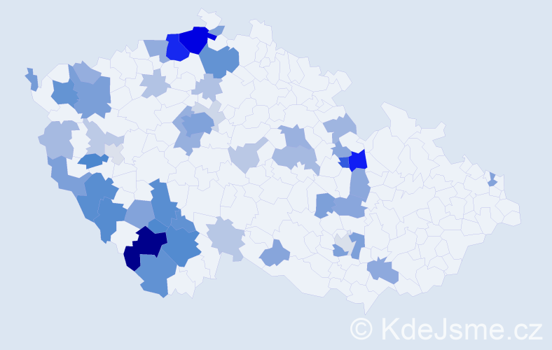 Příjmení: 'Friš', počet výskytů 147 v celé ČR