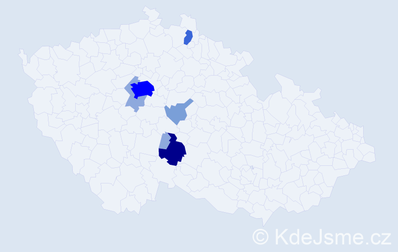 Příjmení: 'Babčický', počet výskytů 20 v celé ČR