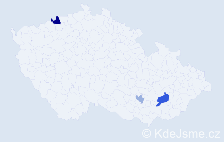 Příjmení: 'Prodanov', počet výskytů 3 v celé ČR