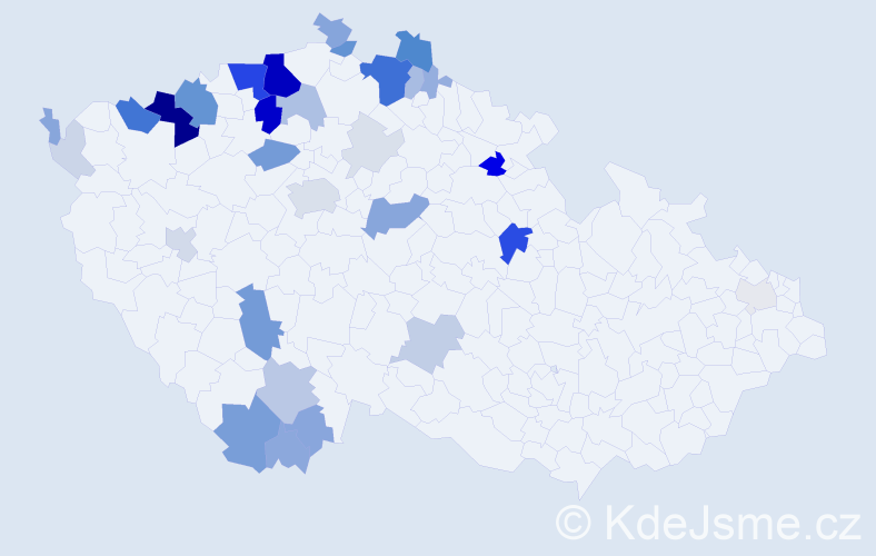 Příjmení: 'Daduč', počet výskytů 133 v celé ČR