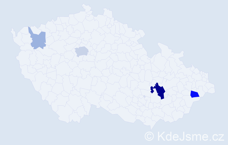 Příjmení: 'Bardonek', počet výskytů 13 v celé ČR
