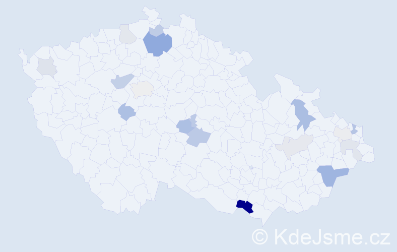 Příjmení: 'Závrská', počet výskytů 35 v celé ČR