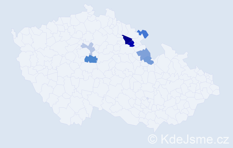 Příjmení: 'Vych', počet výskytů 12 v celé ČR