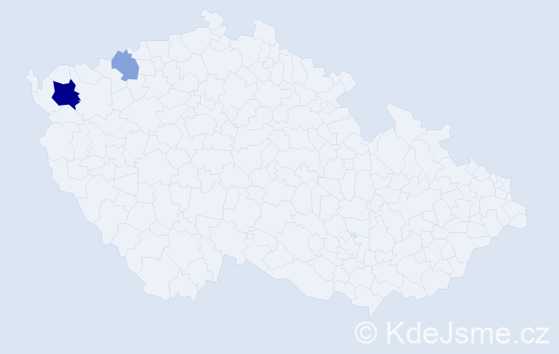 Příjmení: 'Primač', počet výskytů 5 v celé ČR