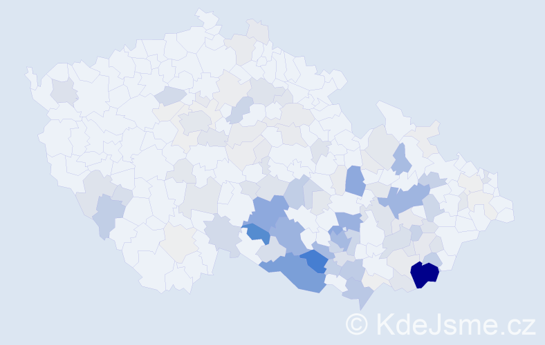 Příjmení: 'Vystrčil', počet výskytů 522 v celé ČR