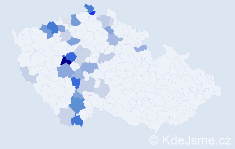 Příjmení: 'Mrkáčková', počet výskytů 120 v celé ČR