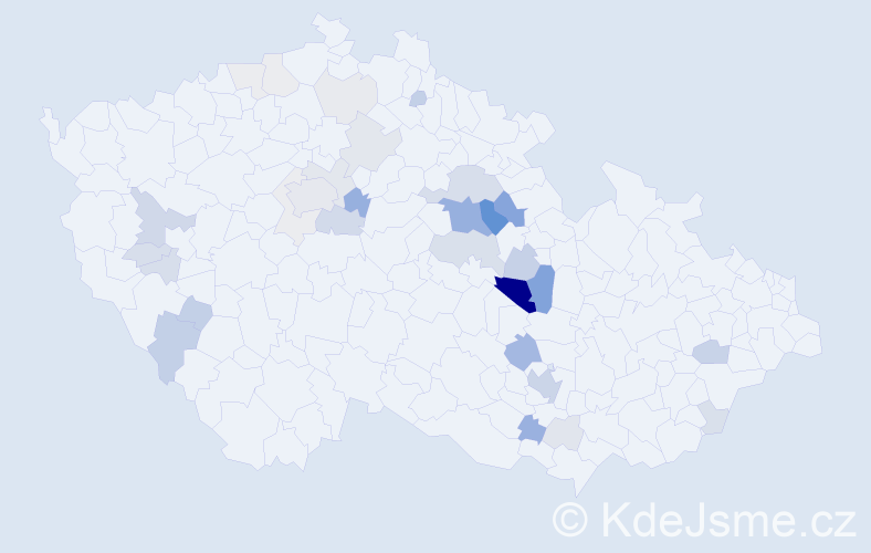 Příjmení: 'Tocháček', počet výskytů 122 v celé ČR