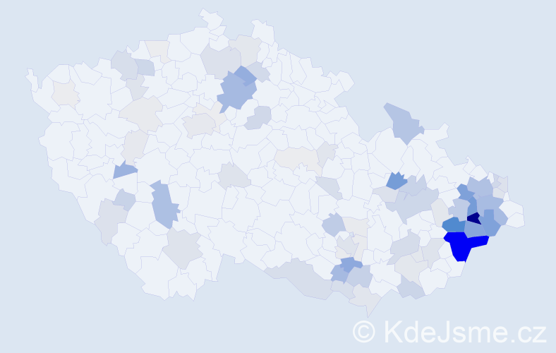 Příjmení: 'Kneblová', počet výskytů 325 v celé ČR