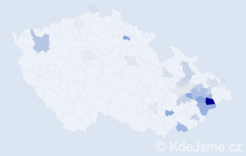 Příjmení: 'Bil', počet výskytů 98 v celé ČR
