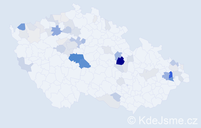 Příjmení: 'Kladiva', počet výskytů 211 v celé ČR