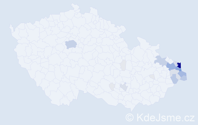 Příjmení: 'Górecká', počet výskytů 113 v celé ČR