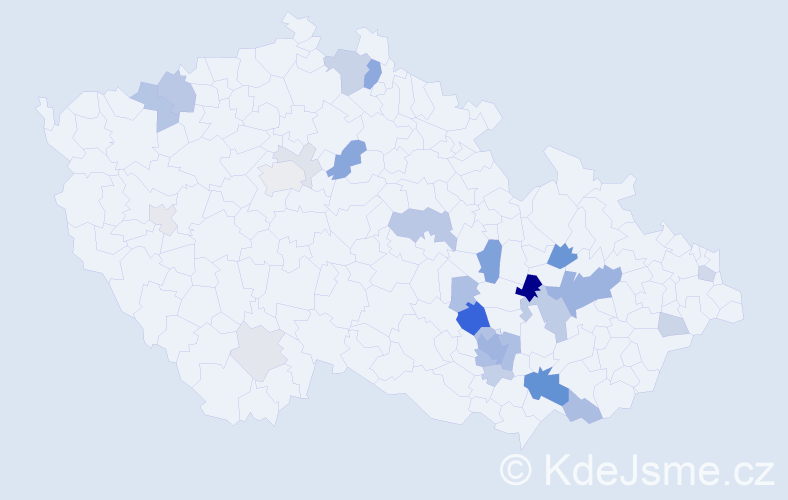 Příjmení: 'Čadílek', počet výskytů 83 v celé ČR